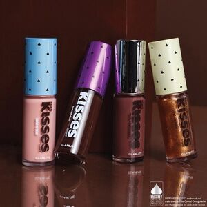 Glamlite Cosmetics x Hershey's Kisses Chocolate 4-Piece Lip Gloss Set NEW IN BOX